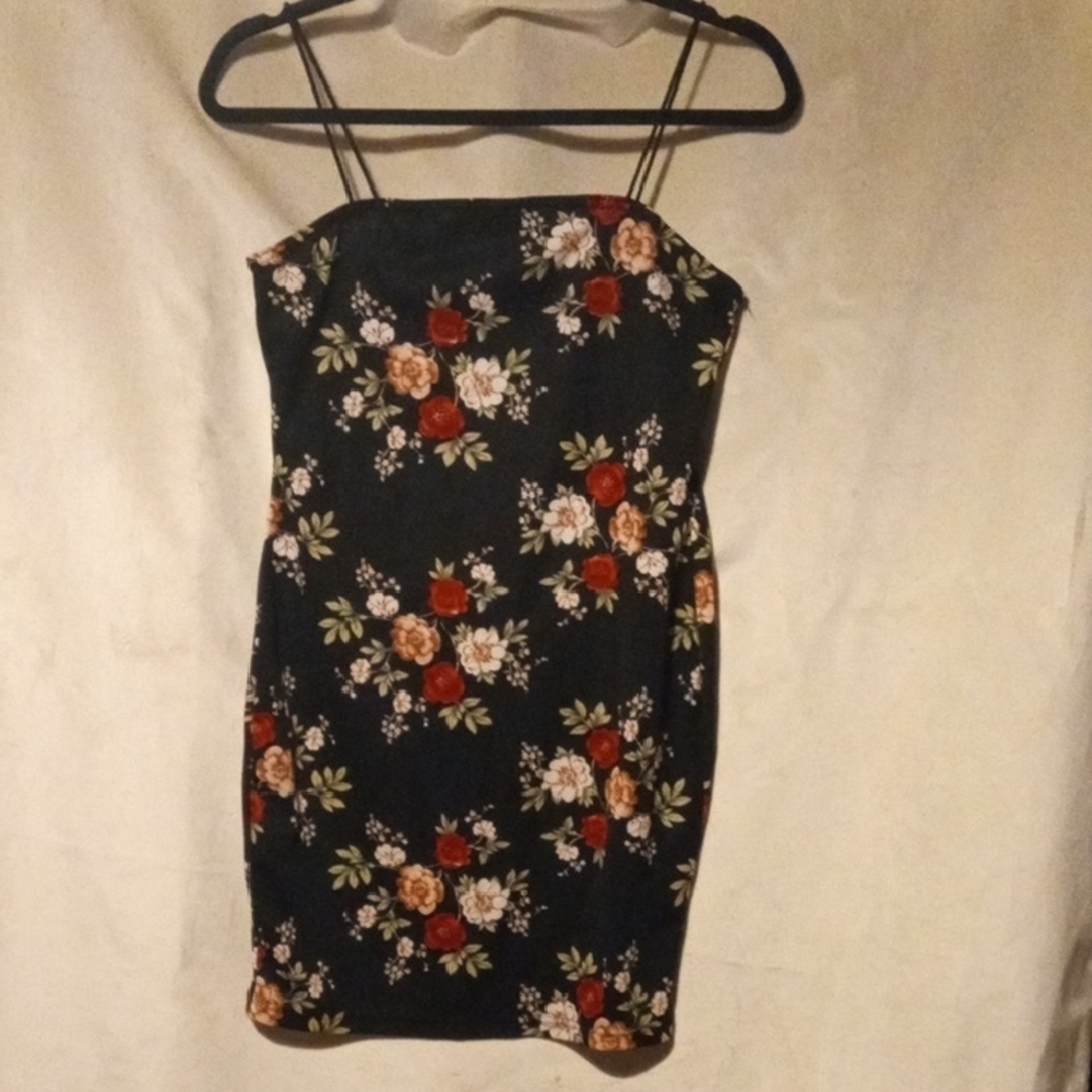 Floral Black Dress